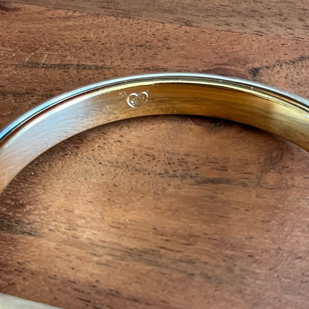 Brighton Aries Two Tone Hinged Bangle Bracelet magnetic closure silver gold - Picture 7 of 13